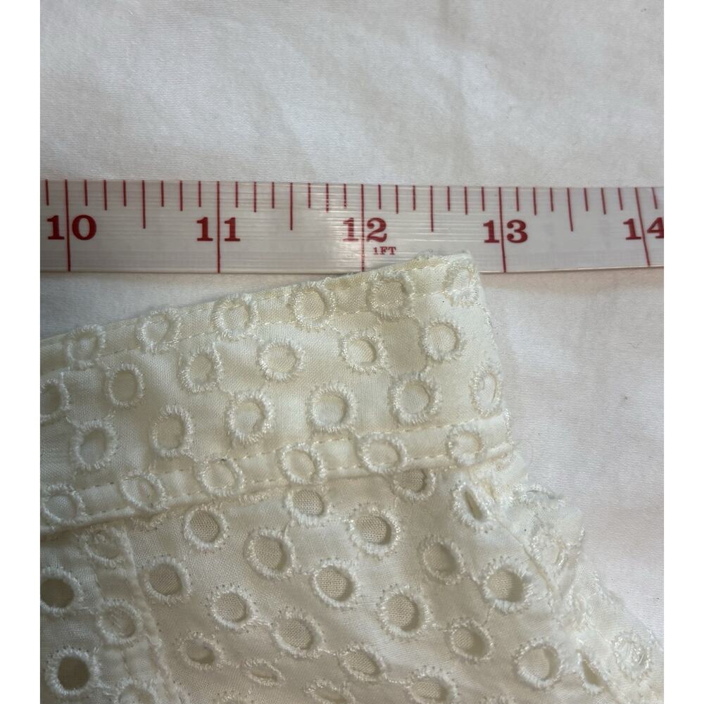 White Lace Eyelet A Line Skirt Prairie Preppy Cottage Festival Women’s Size 2 - Picture 7 of 8